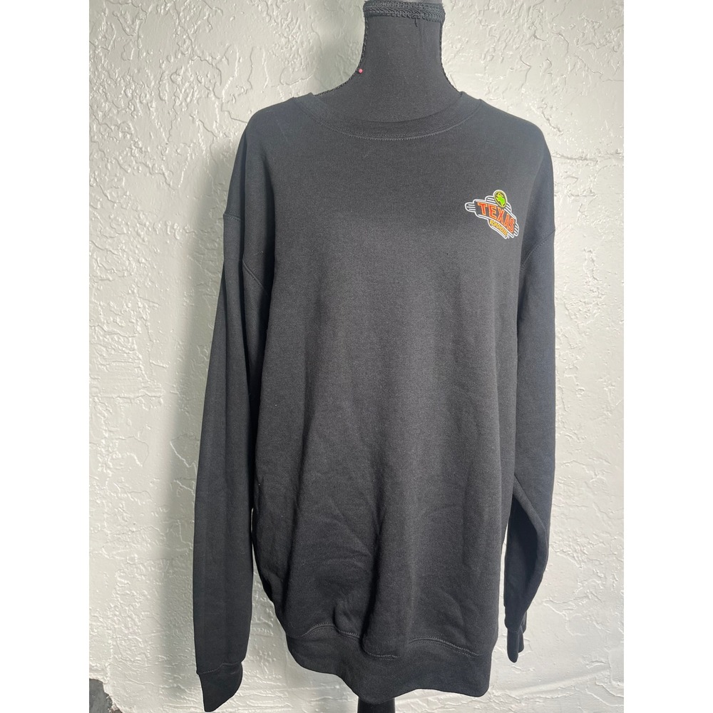Texas Roadhouse Black Crewneck Sweatshirt Large Logo Graphic Restaurant Pullover